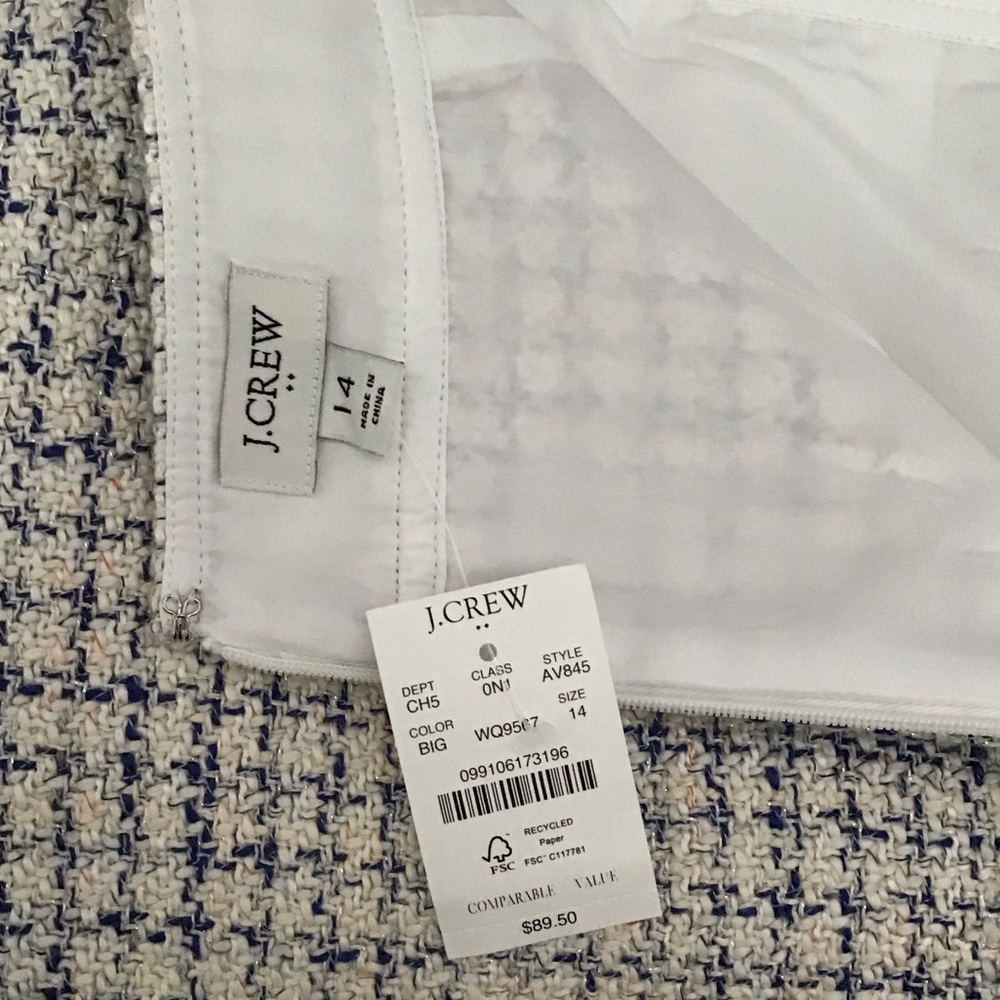 NWT! J. Crew Tweed Skirt 14 - Picture 5 of 6